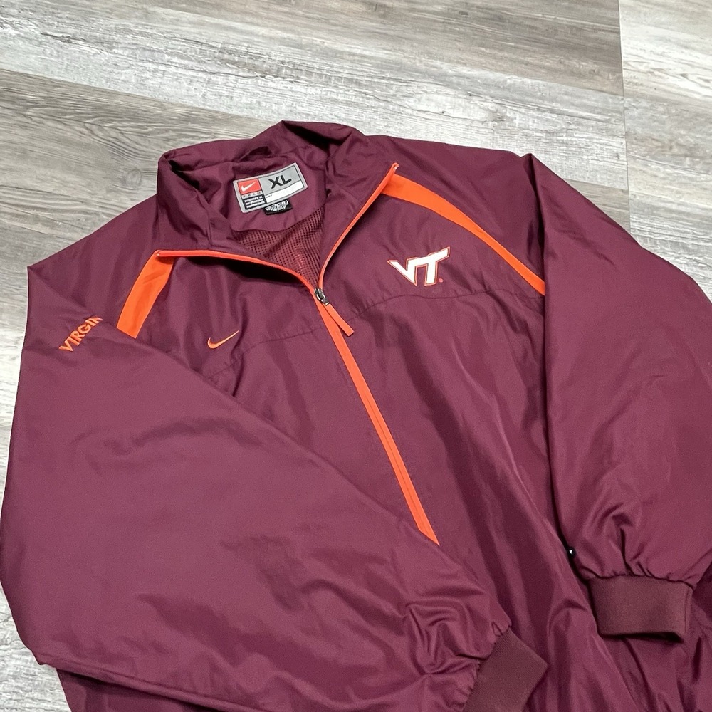 Vintage Nike Virginia Tech Hokies‎ Jacket Mens L Windbreaker Full Zip y2k 2000s